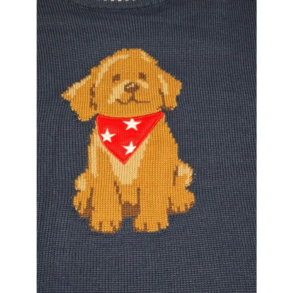 Way to Celebrate Girls Americana Sweater with Dog NWT LARGE 10-12
